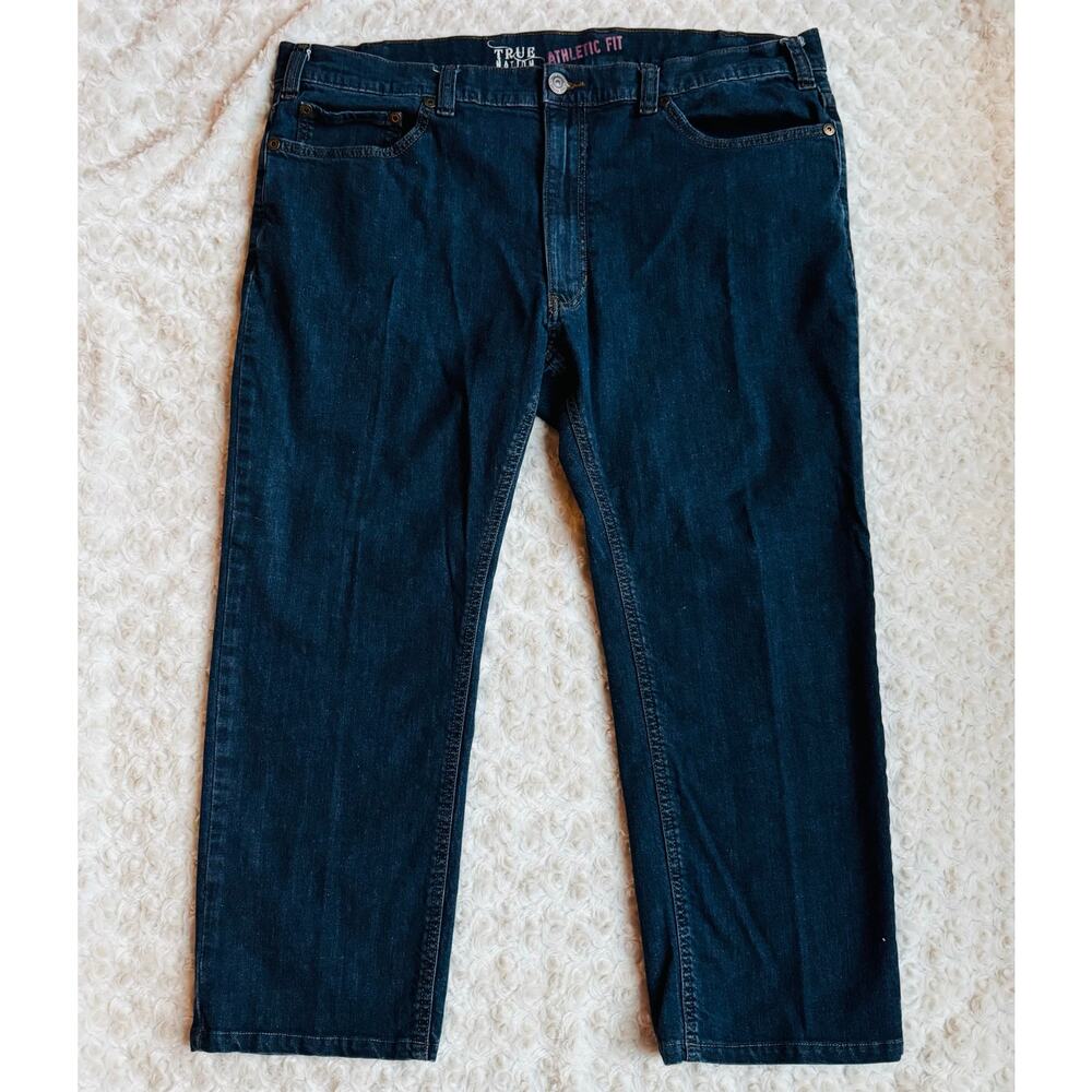 True Nations Athletic Fit Mens Blue Denim Cotton Dungarees Jeans Size 42